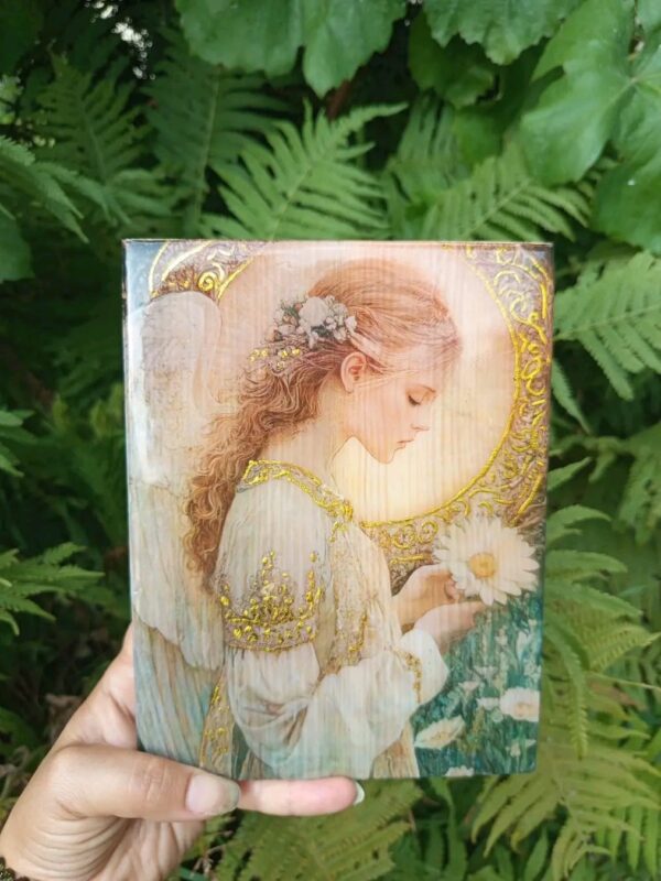 Obraz dekoracyjny „Dziewczyna z margaretką” w stylu vintage